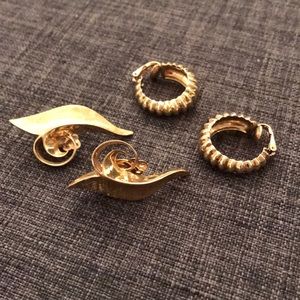 Vintage Gold Clip-on Earrings (set of 2)